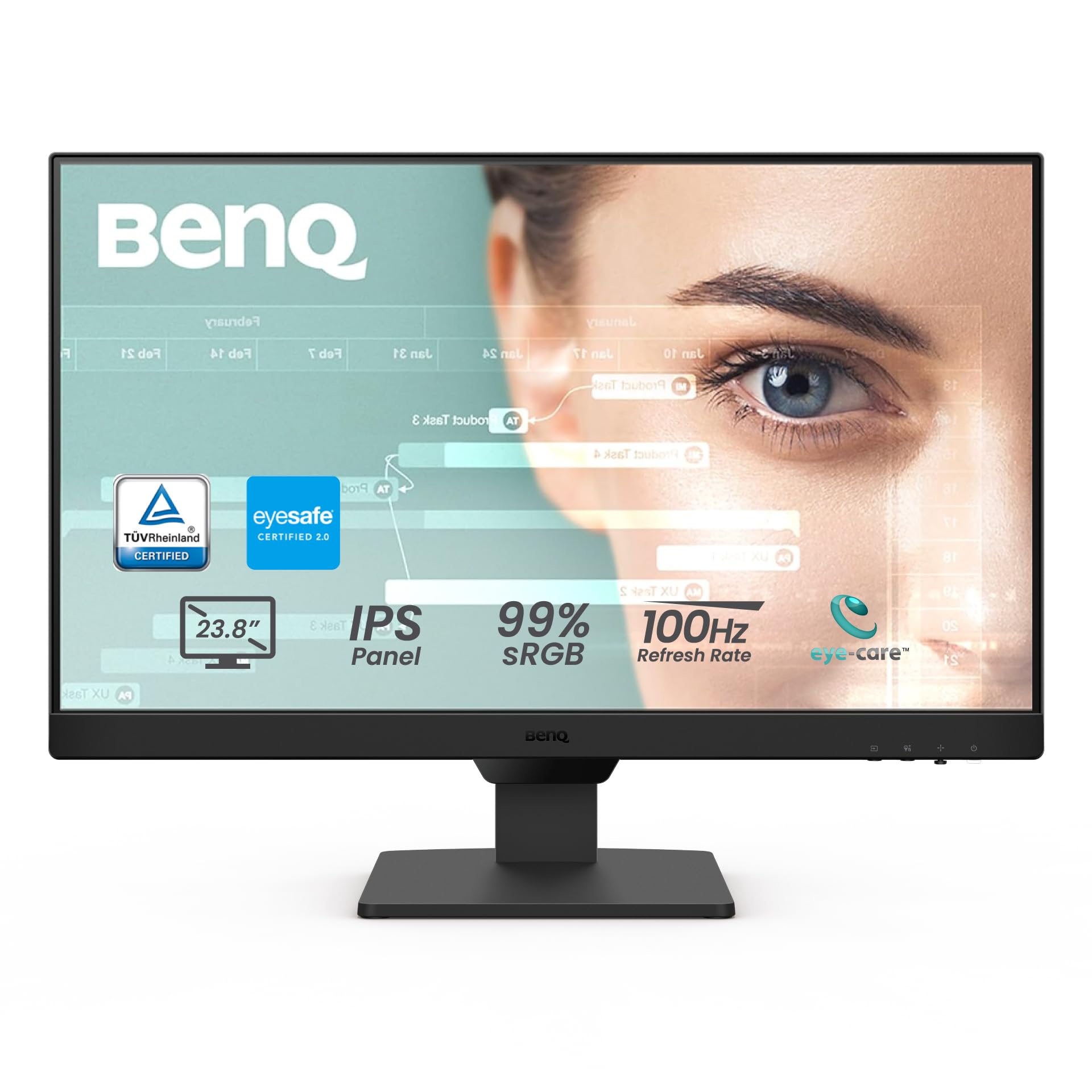BenQ GW2490 24" Computer Monitor 100Hz FHD 1920x1080p IPS Eye-Care Tech VESA Mou