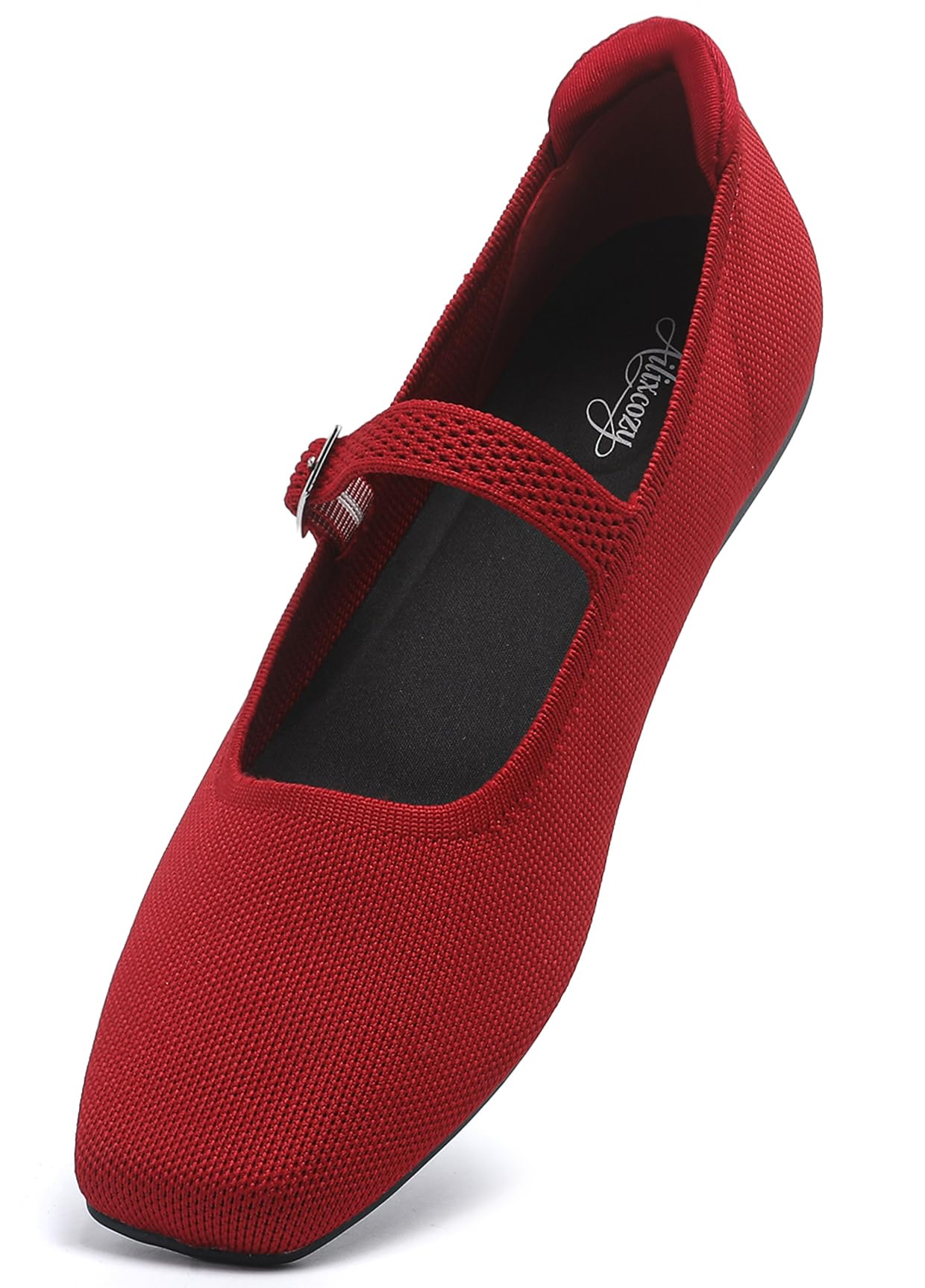 Ballet Flats for Women, Square Toe Mary Jane Shoes Comfortable Dressy Flats Adju