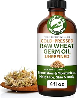 ProSeed Wheat Germ Oil, Virgin Unrefined Cold-Pressed Carrier Oil, 4oz | Virgin, Unfiltered, Non-GMO, Rich in Vitamin E and Omegas, Nourishes Hair, Skin, Body, Glass Bottle, Small-Batch Made