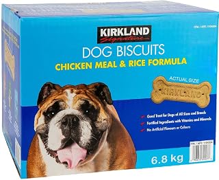 Kirkland Signature Dog Biscuits Chicken Meal and Rice Formula for Dogs Net Wt 6.8 Kg, 6.8 Kilogram