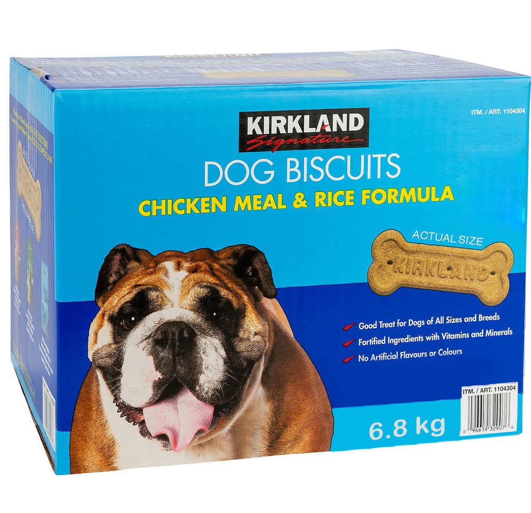 Kirkland Signature Dog Biscuits Chicken Meal and Rice Formula for Dogs Net Wt 6.
