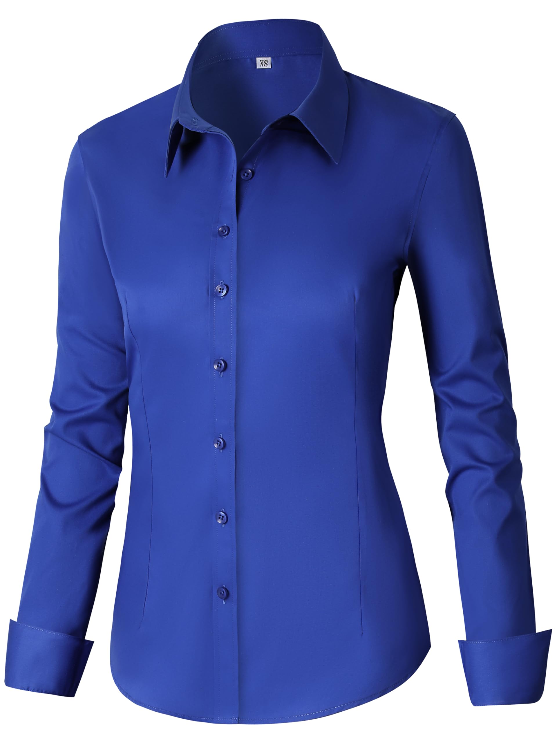 CUNLIN Women's Cotton Button Down Shirt Long Sleeve Formal Dress Work Blouse
