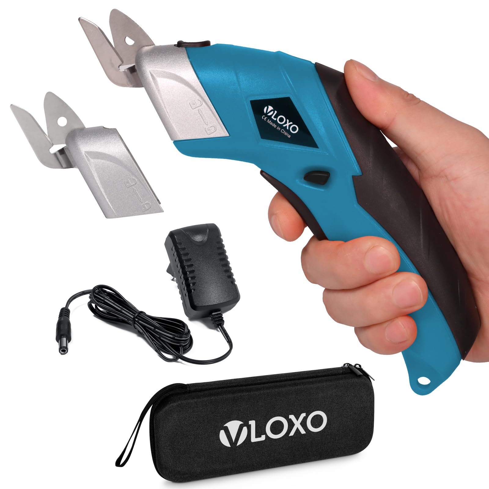 VLOXO Cordless Electric Scissors Electric Box Cutter with 2 Type Blades