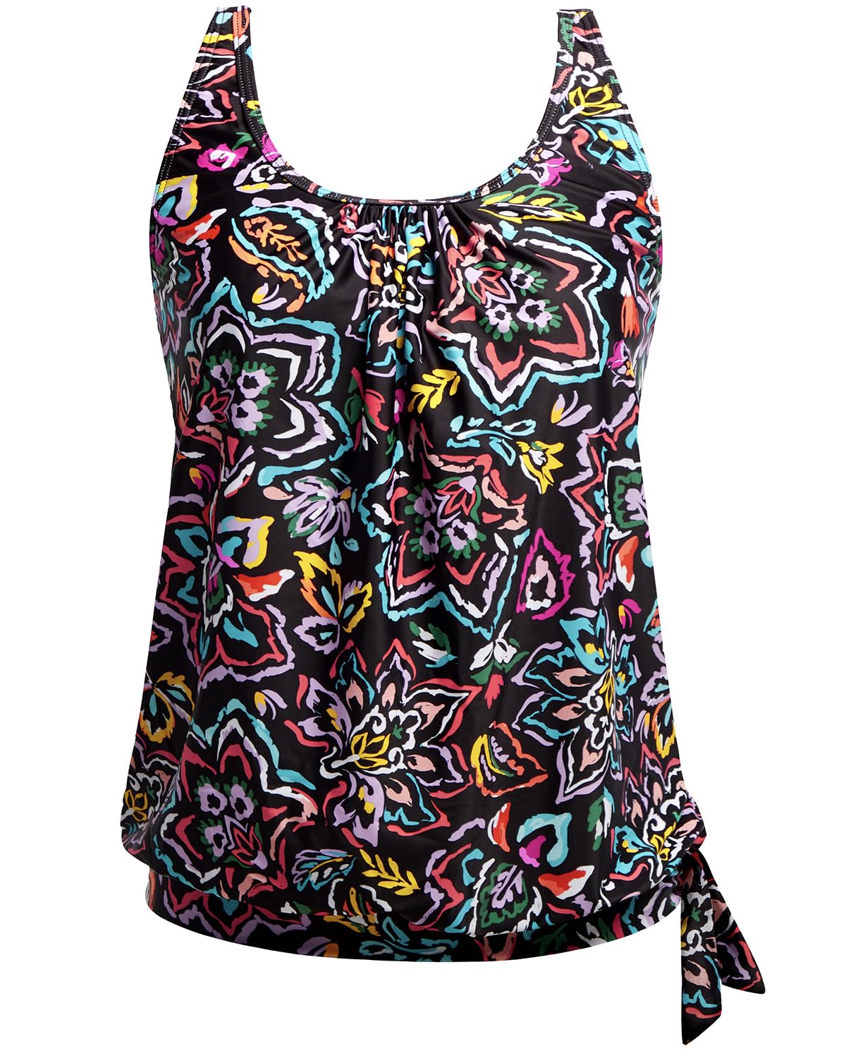 Yonique Women's Tankini Top Tankini (Pack of 1)
