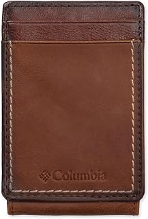 Columbia mens Leather Front Pocket Wallet Card Holder for Travel Wallet