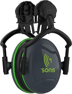 JSP SONIS 1 Ear Defenders Ear Muffs One Size Helmet Mounted PSA 26dB SNR | EVO Helmet Mounted hearing protection, comfortable adjustable fit for construction, and general industry. UK Made. EN 352