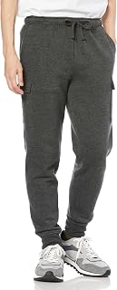 Amazon Essentials Men's Cargo Jogger Sweatpants Fleece Relaxed Fit