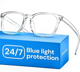 Gaoye Blue Light Glasses for Computer & Gaming - Clear | Blue Light Blocking, Anti UV Ray Lenses, Scratch-Resistant, Comfort Fit