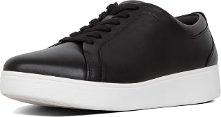 FitFlop Rally Tennis Sneaker - Metallic Backtab - Women's Trainers, Black 001, 36 EU