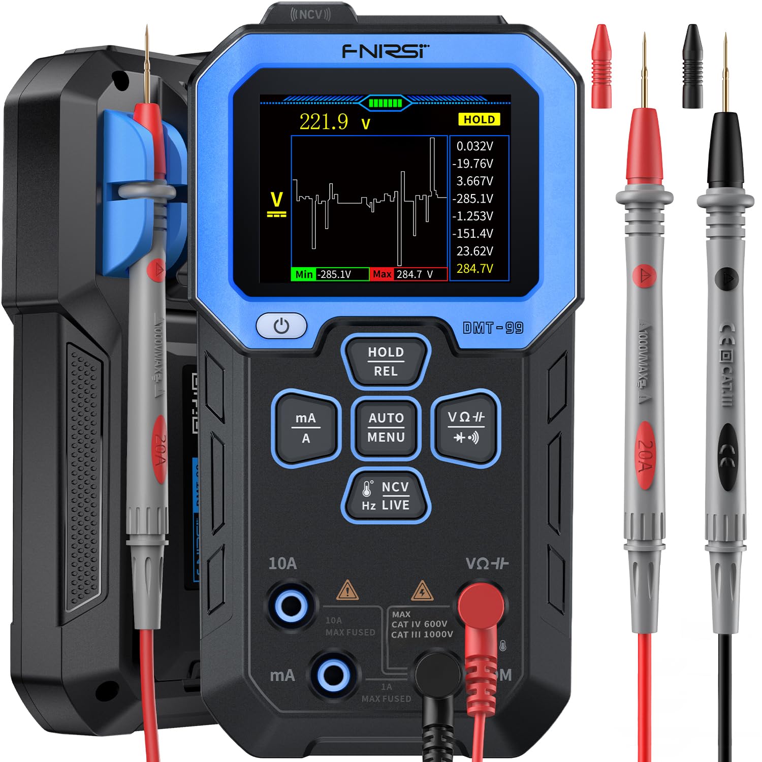 FNIRSI DMT-99 Digital Multimeter 9999 Counts TRMS, Rechargeable Volt Meter | Aut