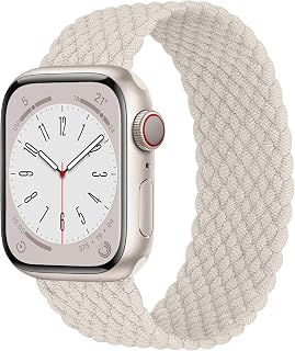 Cinturino intrecciato Solo Loop compatibile con Apple Watch da 38 mm, 40 mm, 41 mm, 42 mm, 44 mm, 45 mm, 46 mm, Ultra/2 49 mm, uomo/donna, cinturino sportivo elastico in nylon per iWatch serie 12/11