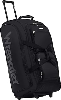 Wrangler Wesley Rolling Duffel Bag, Black, Large 30-Inch