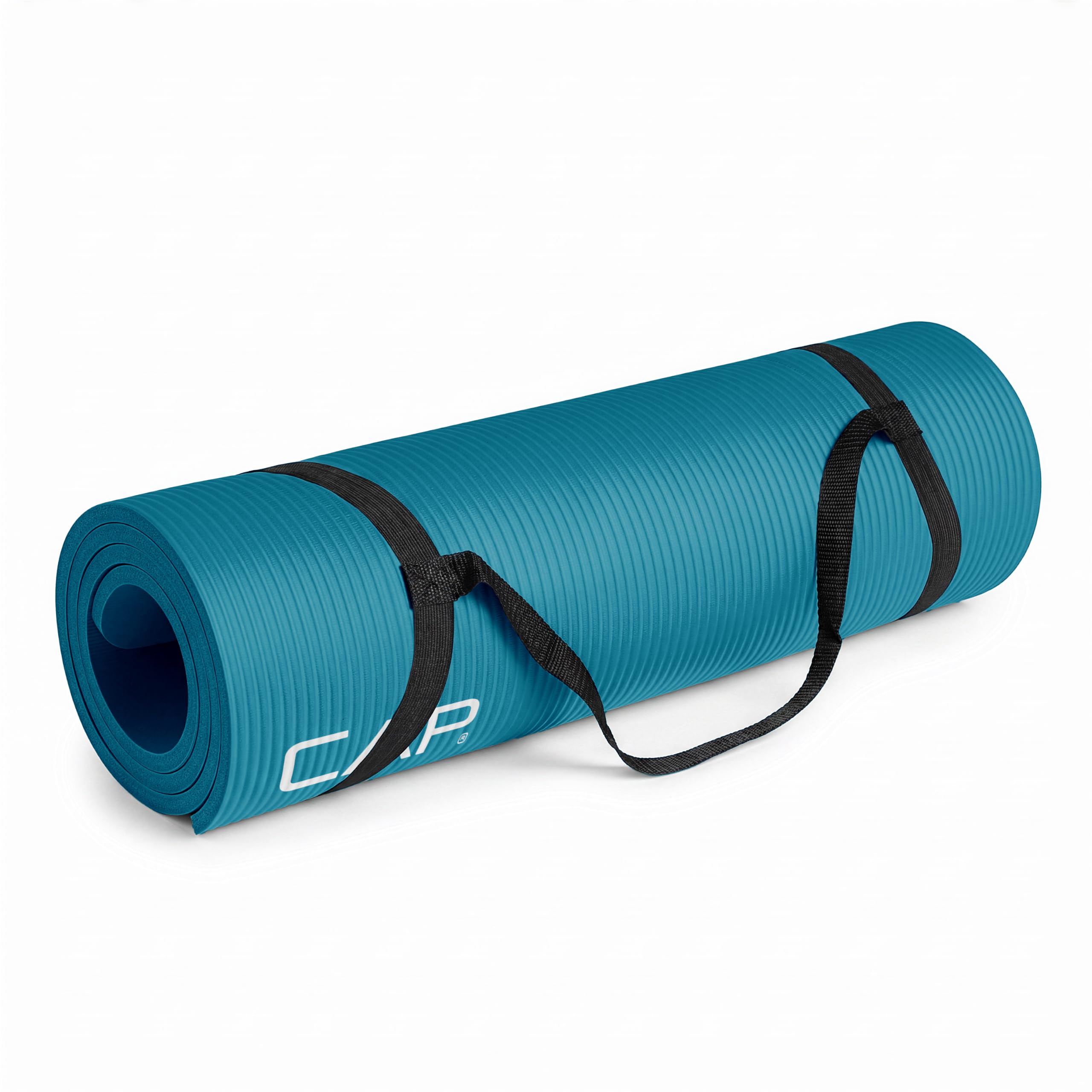 CAP Barbell 1/2-Inch High Density Exercise Yoga Mat with Strap | Multiple Option