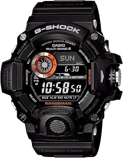Casio Men's GW-9400BJ-1JF G-Shock Master of G Rangeman Digital Solar Black Carbon Fiber Insert Watch, Black, Digital