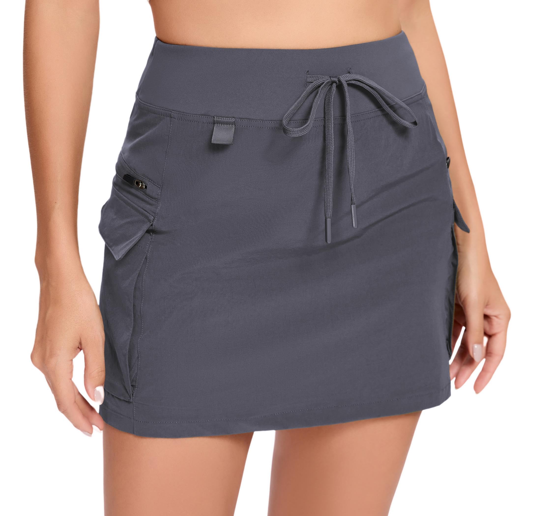 Timuspo Damen Cargo Rock mit Hose Drunter Schnelltrocknend Tennis Skort Elastisc