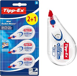 BIC Tippex Mini Pocket Mouse BL21 for Adults, Everyday Use, Black