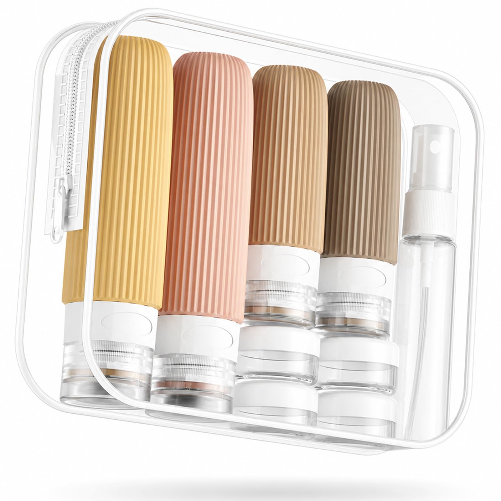Mrsdry 16 Pack Travel Bottles Set, TSA Approved Leak Proof Silicone Squeezable C