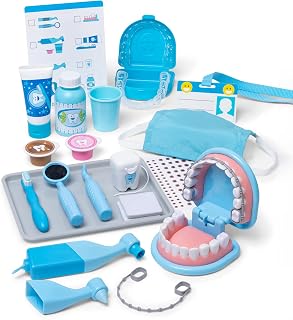 Melissa & Doug Super Smile Dentist Kit with Pretend Play Set of Teeth and Dental Accessories (25 Toy Pieces) Pretend Dentist Play Set, for Kids Ages 3+