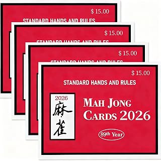 2026 Mah Jong Card, Rules Large Size Revised Version - 4 Pcs | NM-JL Mah-Jong Cards 2026 Mahjong cars 2026, Hands and Rules,Easy to Read Game Table Accessories