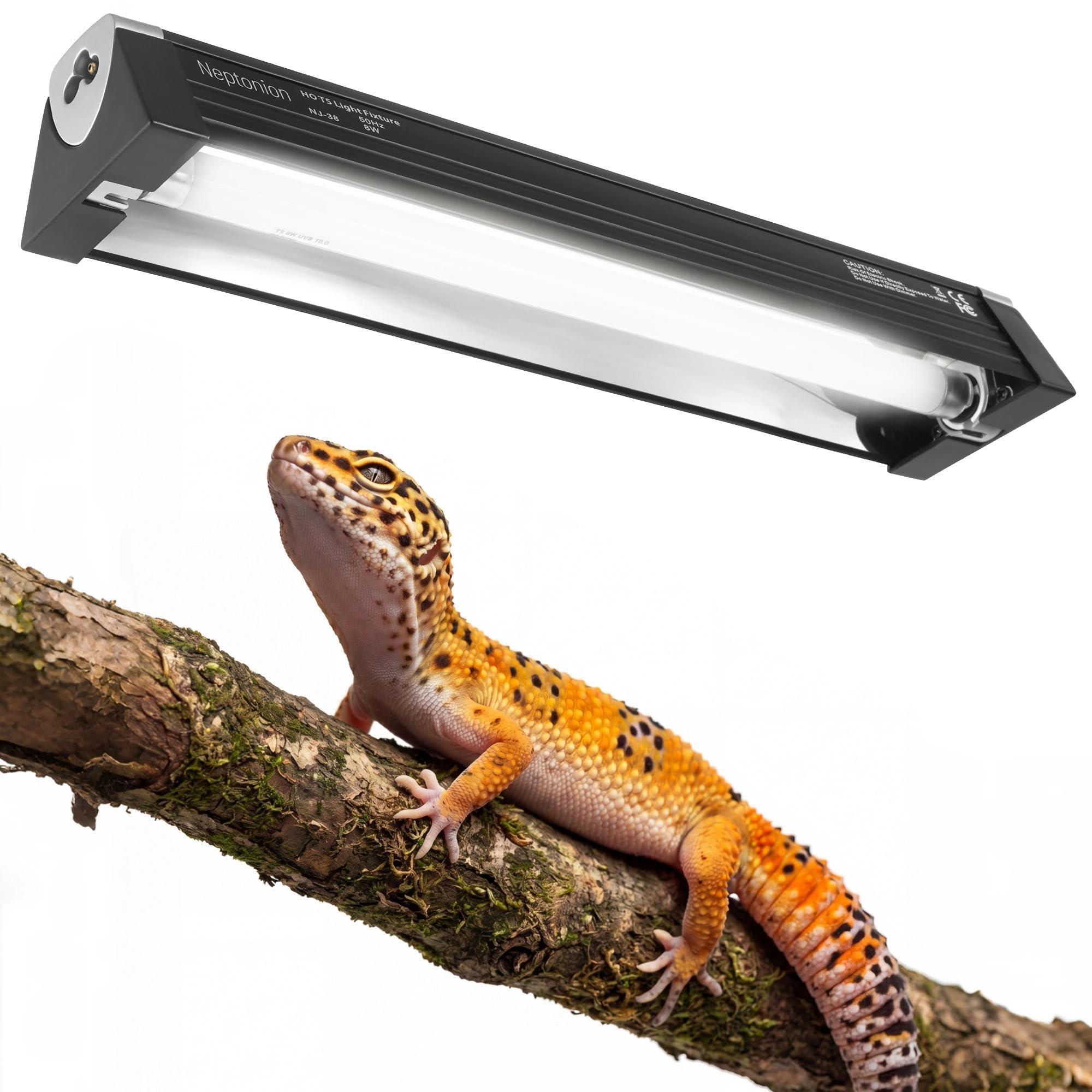 NEPTONION 8W Reptile T5 HO UVB 12.5" 5.0 Light Fixture with Tube, Low-to-Moderat