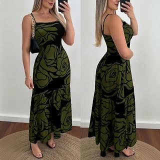 Women Summer Fashion Commuter Floral Print Waist Tie Strapless Dress