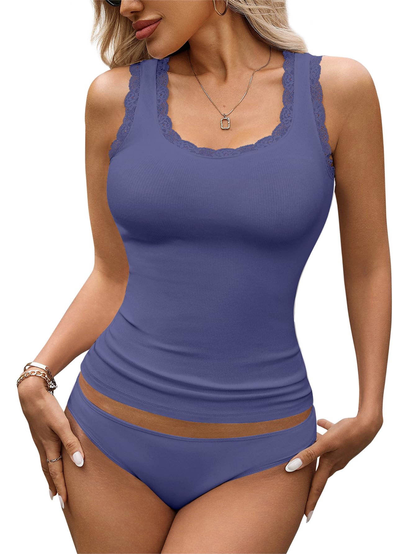 Rooscier Women's Lace Camisole Tank Tops