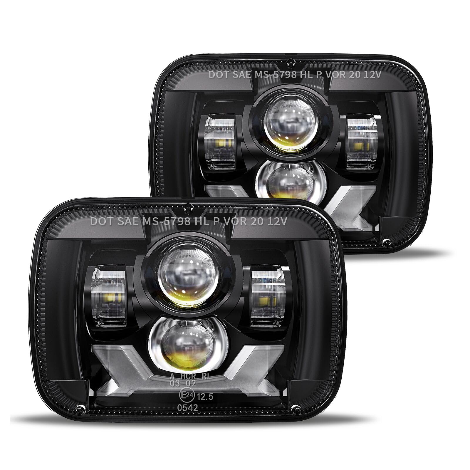 HWSTAR Pair Premium H6054 5x7 7x6 Led Headlights,Sealed Beam Replacement Compati