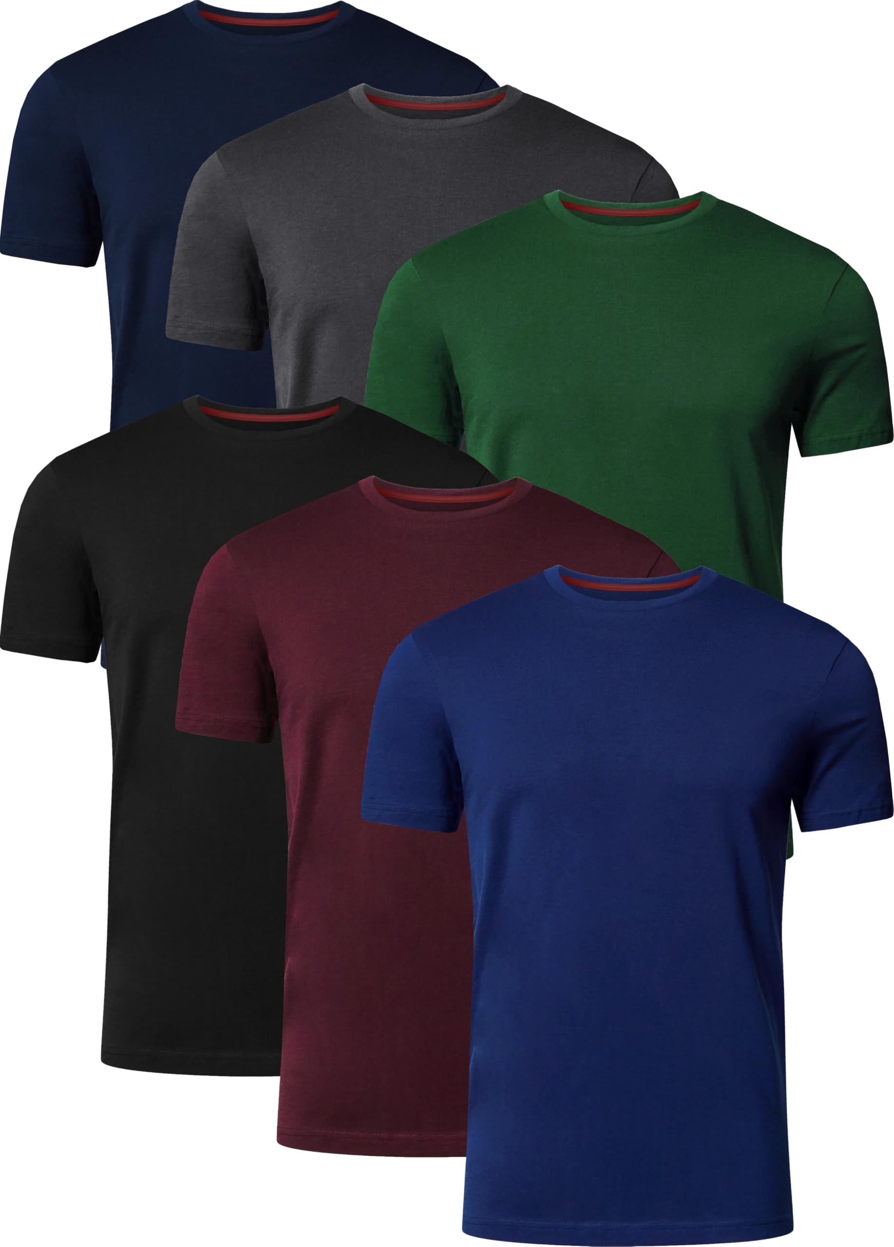 FULL TIME SPORTS Mens T-Shirt Pack of 6 Crew Neck Tshirt FTS-634