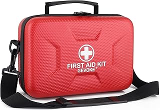 Gevoke 410 Piece Waterproof Hard Shell First Aid Kit, Red | For Home, Car, Travel, Camping, Truck, Hiking, Sports, Office, Vehicle & Outdoor, Emergency First Aid Kit