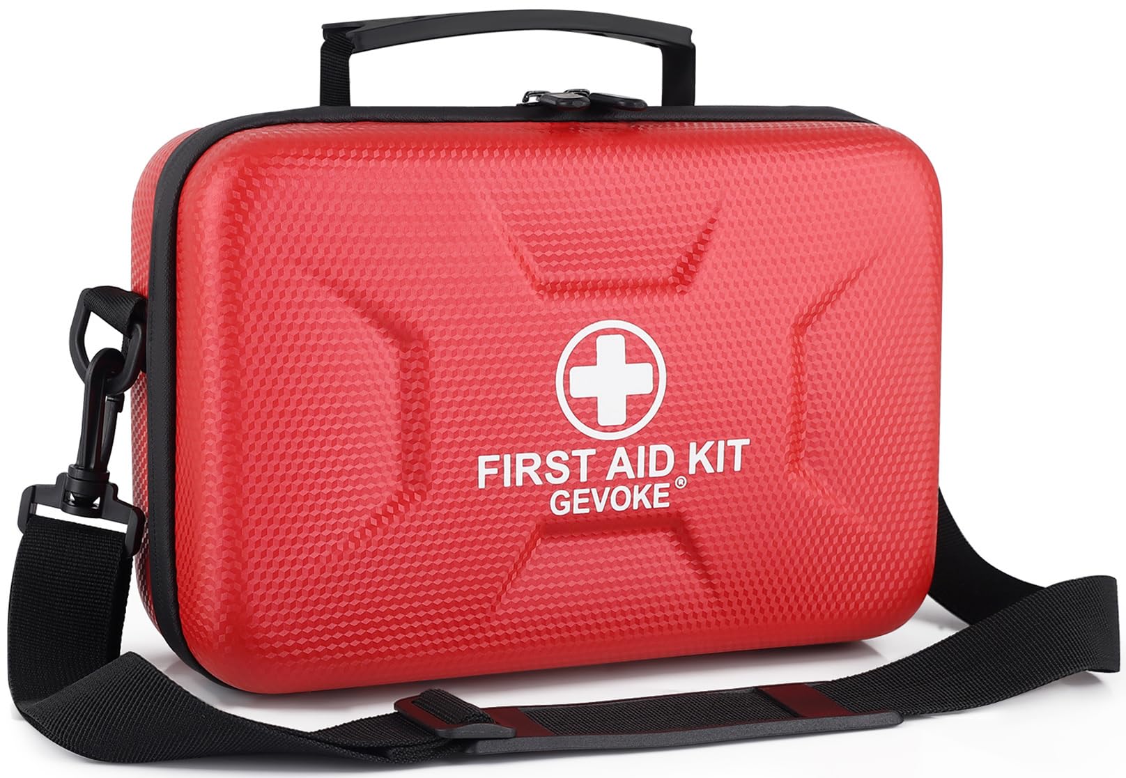 Gevoke 410 Piece Waterproof Hard Shell First Aid Kit, Red | For Home, Car, Trave