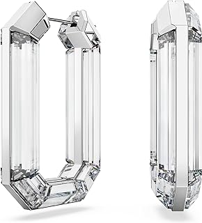 Swarovski Lucent Hoop Earrings, Statement, Octagon Shape, Clear