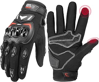 KEMIMOTO Motorcycle Gloves for Men, Touchscreen Cycling Gloves for Outdoor Sports On-Road Off-Road Mountain Motorcycle Motorcross Motorbike Dirt Bike Bicycle Racing ATV UTV