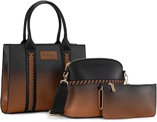 Wrangler 3Pcs Handbags Set Tote Bag & Medium Crossbody Purse & Wallet