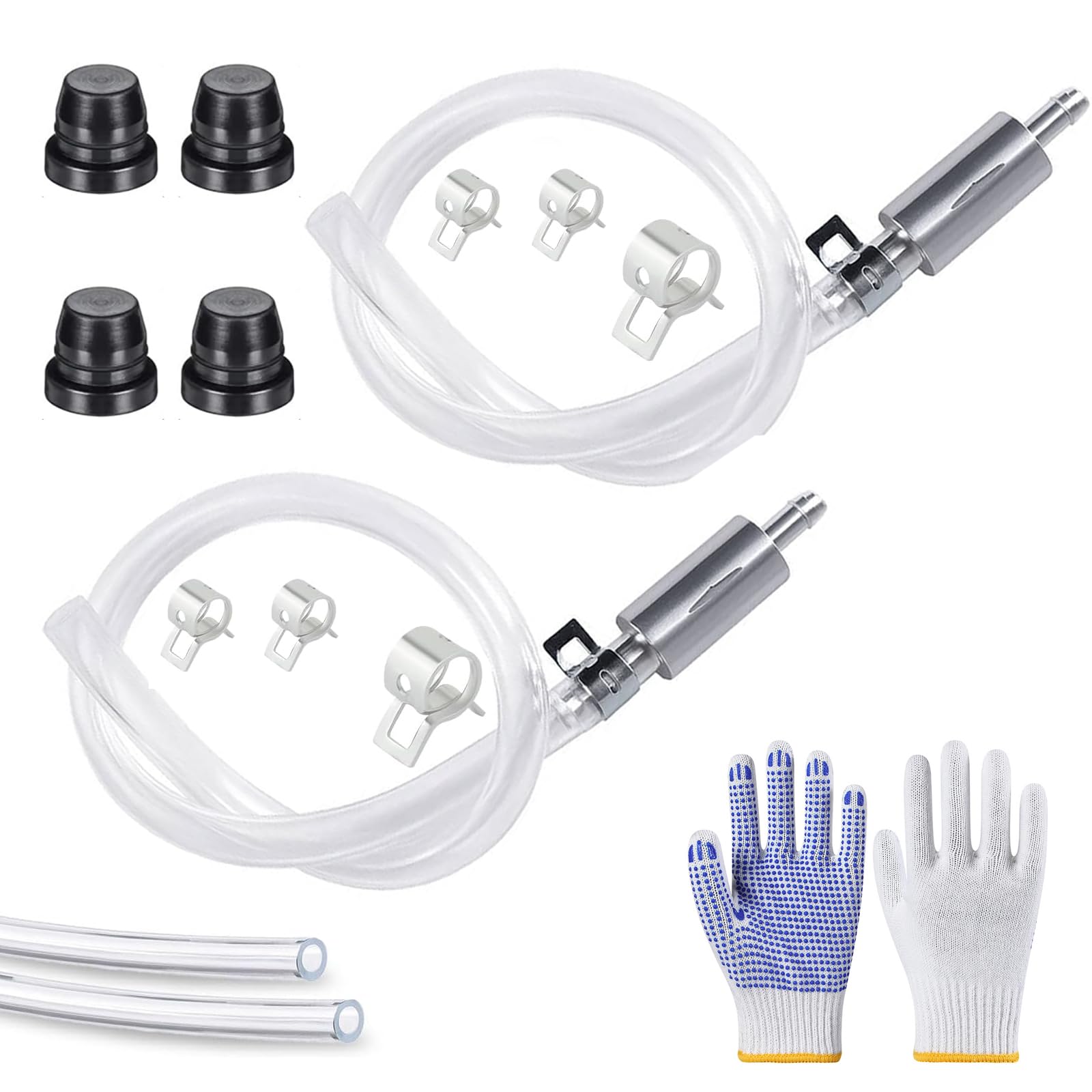 Liramera 2PCS Brake Bleeder Hose with Gloves - One Way Check Valve Tube Bleeding