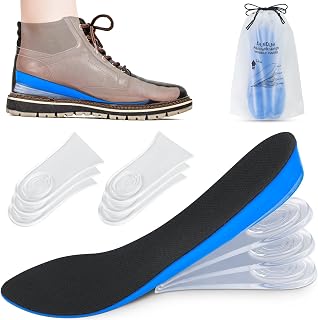 4 Layers Adjustable Height Increase Insoles, 3/4 Length Shock Absorption Shoe Lift Inserts, Cushion Heel Lift Inserts for Leg Length Discrepancies and Achilles Tendonitis (Large)