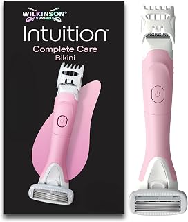 Wilkinson Sword Intuition Complete Care Women’s Bikini Trimmer and Shaver | 2in1 Waterproof Electric Body Hair Trimmer and Shaver Handle, Adjustable Comb, and 5 Blade Bikini Razor for Women, 1 Refill