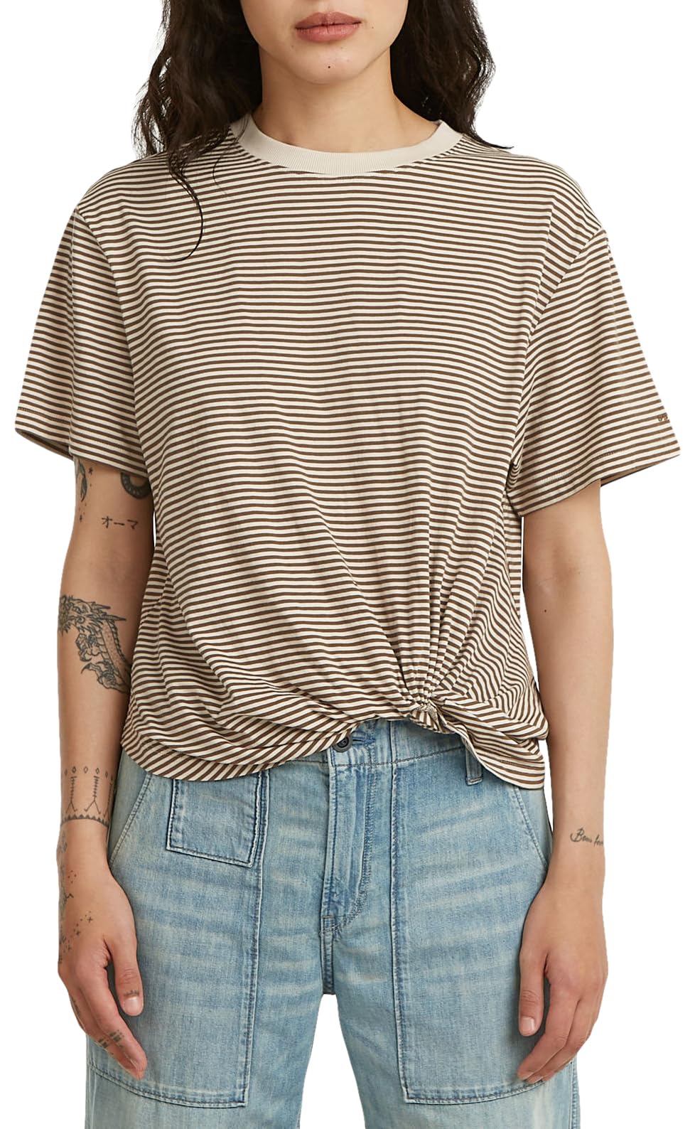 G-Star Stripe Relaxed Knot R T Wmn Camiseta Mujer (Pack de 1)