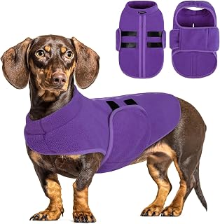 Queenmore Small Dog Sweater,Soft Fleece Dog Vest Dog Jacket with Leash Hole