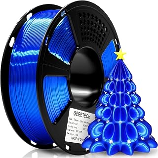 GEEETECH Filamento PLA Seda 1,75 mm para Impresora 3D, Bobina de 1 kg, Azul Real