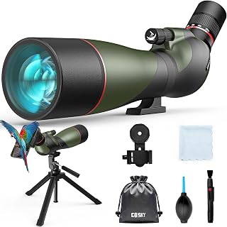 25-75x85 Spotting Scope with Heavy-Duty Tripod for Shooting FalconPro Elite | High Powered, Clear Target Detail, BAK4, FMC Optics, Twist-Up Eyecup, Waterproof & Fogproof for Birding & Hunting