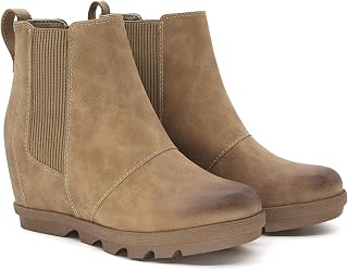 Athlefit Women's Hidden Heel Chelsea Ankle Wedge Boots