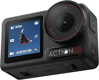 DJI Osmo Action 5 Pro Essential Combo, 4K Action Camera for Quick Start | 1/1.3″ Sensor, 4K/120fps Video, Subject Tracking, Stabilization, Dual OLED Touchscreens, Waterproof, for Sports and Vlog