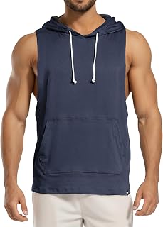 Felpa con cappuccio da uomo con cappuccio da allenamento senza maniche da allenamento con icona