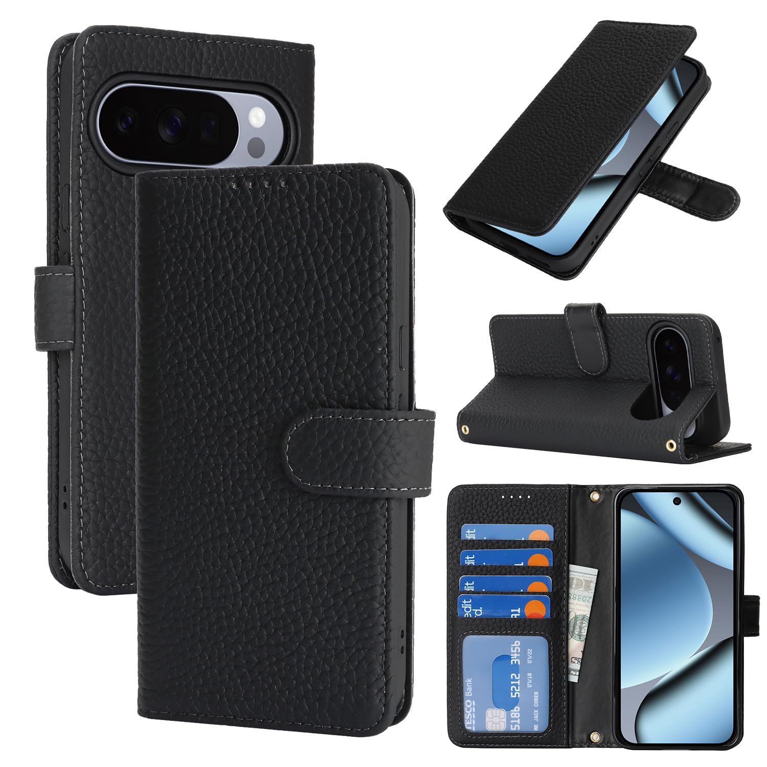 SailorTech Case for Google Pixel 10/10 Pro Genuine Leather with Wallet Card Slot