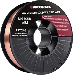 ARCCAPTAIN MIG Welding Wire ER70S-6 .030" 10LB x 1 | Smooth Wire Feeding, Stable Arc, Low Spatter &amp; Clean Weld Beads for Mild Steel Fabrication