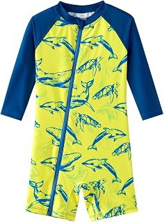 UMELOK Baby Boys Swimsuit Full Zip Rashguard UPF 50+ Infant Bathing Suit