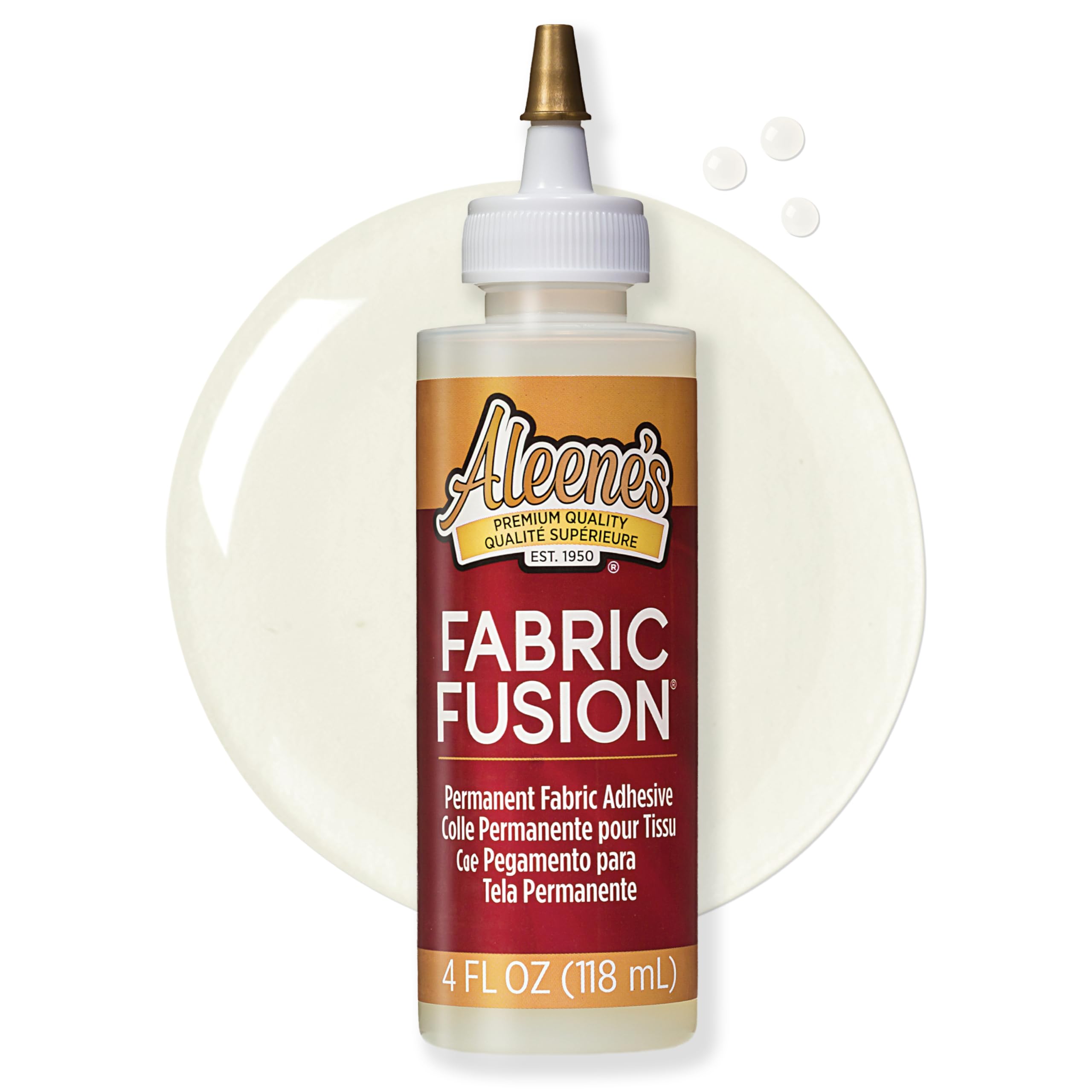 Aleene's Fabric Fusion Glue 4 oz, Permanent and Washable Adhesive, No-Sew Fabric