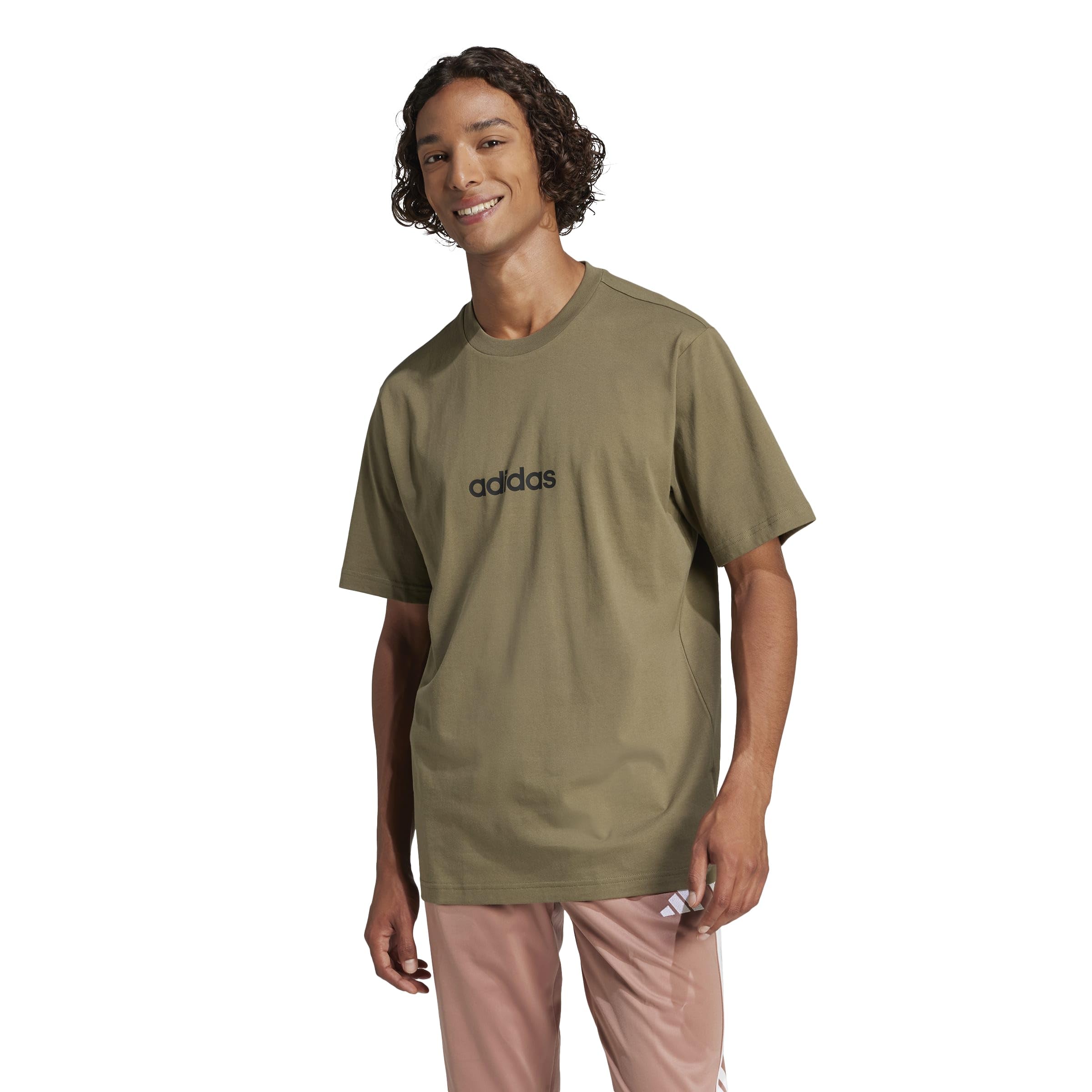adidas Men's Essentials Linear Single Jersey Tee
