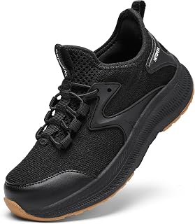 Kids Wide Toe Box Slip On Sneakers - Orthopedic Walking Running Shoes for Boys & Girls - Arch Support Lightweight Athletic Tennis Shoes for Youth
