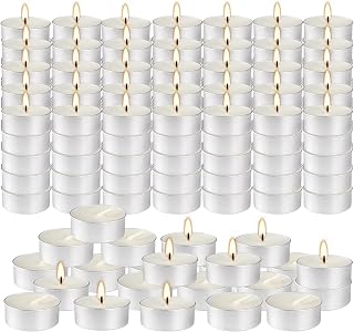 200 Pcs Unscented Tealight Candle Bulk 4 Hour Burn Time,Paraffin Tea Lights Candles,Unscented Dripless & Smokeless,Votive Candle for Home Pool Weddings(White)